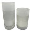 Bergamo Art Set of 2 Decorative Handmade Glass Elegant Alabaster Cylinder Vase view 2
