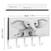 FZQVSWTX Key Holder Wall Mount, Key Rack with 5 Key Hooks, White Elephant Printed Easy Installation Key Organizer for Entryway, Front Door, Hallway, Office view 2