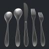 Danialli Matte Silverware Set, 18/10 Stainless Steel Satin Flatware, Modern Brushed Finish Cutlery, Dishwasher Safe & Durable, Built to Last (40-Piece, Marettimo) view 3