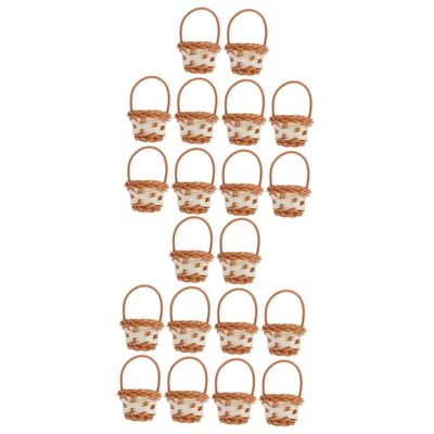 BESTOYARD 20pcs Portable Rattan Woven Baskets for Candy Snacks and Home Decor Versatile Mini Storage Baskets for Daily Use Parties and Festivals Unique Weaving Design