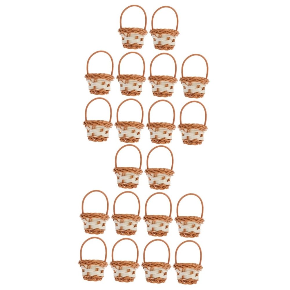 BESTOYARD 20pcs Portable Rattan Woven Baskets for Candy Snacks and Home Decor Versatile Mini Storage Baskets for Daily Use Parties and Festivals Unique Weaving Design
