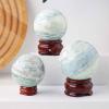 Natural Crystal Ball sub-Blue Pattern Ball Ornaments for Reiki Healing Divination Meditation Feng Shui Home Office Decor Crystal Gift,1.97in(5cm) view 4