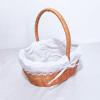 2PCS Flower Girl Baskets Rattan Flower Baskets with Handle Woven Storage Bins for Wedding Home Camping view 3