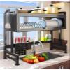 3 Tier Over Sink Dish Rack for a Tidy Kitchen Sink Shelf Organized Over Sink Dish Drying Rack Multi-Function Large Storage Kitchen Dish Rack with Cover for Dishes(86cm) view 3