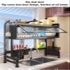 3 Tier Over Sink Dish Rack for a Tidy Kitchen Sink Shelf Organized Over Sink Dish Drying Rack Multi-Function Large Storage Kitchen Dish Rack with Cover for Dishes(86cm) view 4