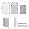 Etemnozon Arched Medicine Cabinet with Light,Recessed Lighted Led Medicine Cabinet Mirror with Storage for Bathroom,Stainless Steel Metal Framed Rectangular Bathroom Cabinet with Mirror 20x36'' view 2
