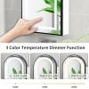 Etemnozon Arched Medicine Cabinet with Light,Recessed Lighted Led Medicine Cabinet Mirror with Storage for Bathroom,Stainless Steel Metal Framed Rectangular Bathroom Cabinet with Mirror 20x36'' view 3