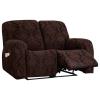 vctops 6 Pieces Stretch Recliner Loveseat Covers Soft Reclining Couch Cover with Pockets Floral Jacquard Anti-Slip Sofa Slipcovers Fitted Furniture Protector for Pet Kid(Dark Coffee,2 Seater) view 1