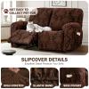 vctops 6 Pieces Stretch Recliner Loveseat Covers Soft Reclining Couch Cover with Pockets Floral Jacquard Anti-Slip Sofa Slipcovers Fitted Furniture Protector for Pet Kid(Dark Coffee,2 Seater) view 4