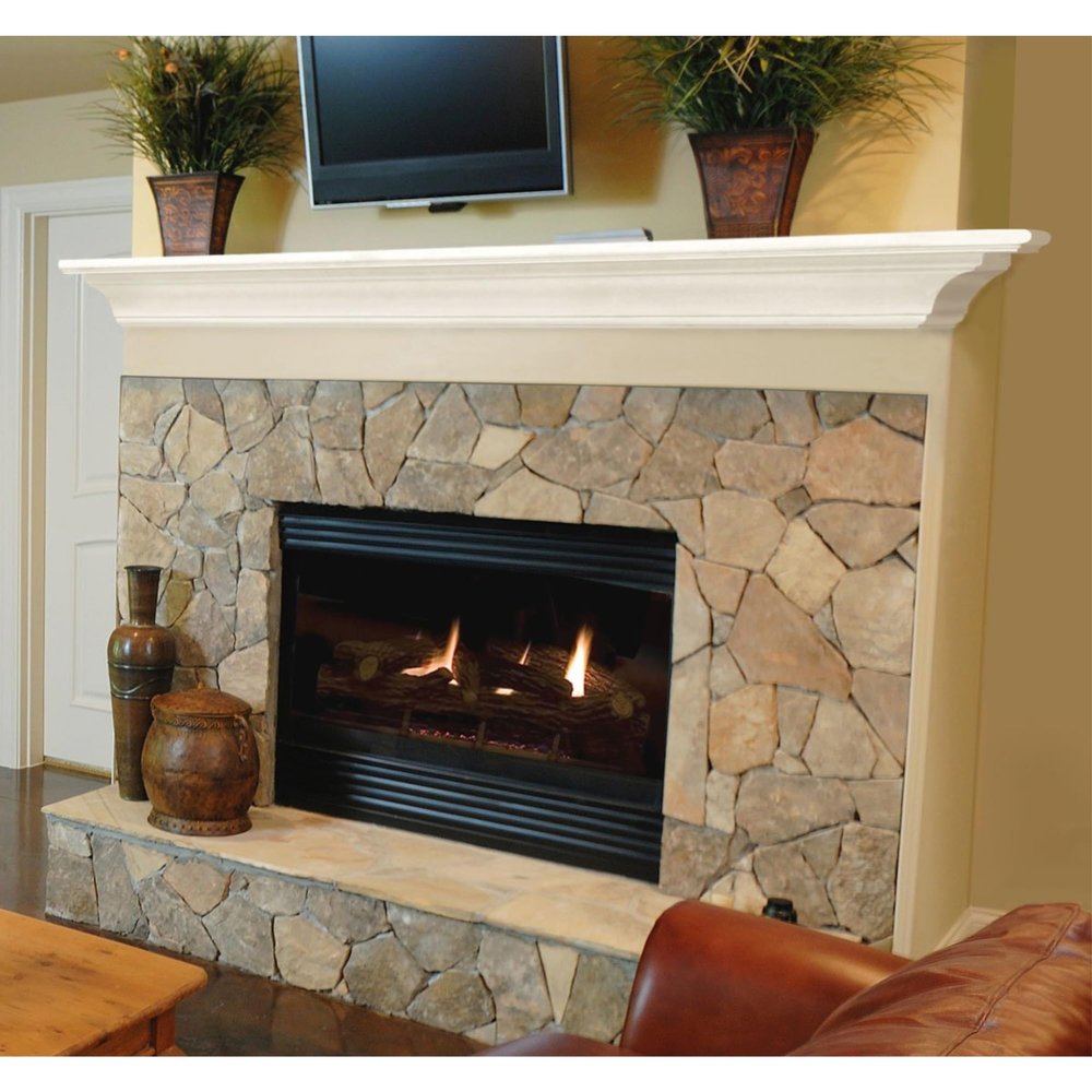 Casafoyer Crestwood 60" Shelf or Mantel Shelf MDF White Paint-Elegant and Versatile Fireplace Focal Point-Easy Installation-Authentic Pearl Mantel