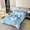 100% Cotton Christmas Duvet Cover 3D Blue Tie Dye Bowknot Print Bedding Set for Kids Teens Adults Botanical Leaves Winter Snow Gradient Graffiti Decor Quilt Cover,2 Pillowcases(No Comforter) Full Size view 2