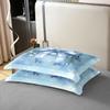 100% Cotton Christmas Duvet Cover 3D Blue Tie Dye Bowknot Print Bedding Set for Kids Teens Adults Botanical Leaves Winter Snow Gradient Graffiti Decor Quilt Cover,2 Pillowcases(No Comforter) Full Size view 4