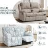 vctops 6 Pieces Stretch Recliner Loveseat Covers Soft Reclining Couch Cover with Pockets Floral Jacquard Anti-Slip Sofa Slipcovers Fitted Furniture Protector for Pet Kid(Light Grey,2 Seater) view 3