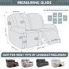 vctops 6 Pieces Stretch Recliner Loveseat Covers Soft Reclining Couch Cover with Pockets Floral Jacquard Anti-Slip Sofa Slipcovers Fitted Furniture Protector for Pet Kid(Light Grey,2 Seater) view 4
