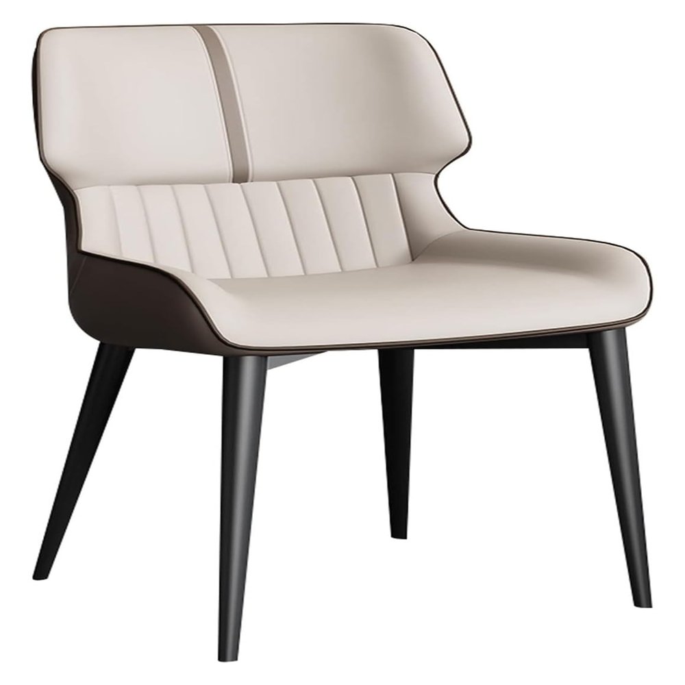 DONGDAWAN Dining Chair Dining Chairs Dining Chair Kitchen Dining Chairs Modern Napa Leather High Back Padded Soft Seat Carbon Steel Leg Living Room Side Chairs -Dark Blue+Coffee-One Size