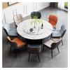DONGDAWAN Dining Chair Dining Chairs Dining Chair Kitchen Dining Chairs Modern Napa Leather High Back Padded Soft Seat Carbon Steel Leg Living Room Side Chairs -Dark Blue+Coffee-One Size view 2