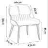 DONGDAWAN Dining Chair Dining Chairs Dining Chair Kitchen Dining Chairs Modern Napa Leather High Back Padded Soft Seat Carbon Steel Leg Living Room Side Chairs -Dark Blue+Coffee-One Size view 3