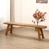 PLMOKN Wooden Narrow Bench Indoor Farmhouse Entryway Long Rustic Noodle for End of Bed Hallway Church Pew Breakfast Nook Kitchen & Dining Room Benches,78.7X10.2X17.7 Inch view 1