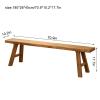 PLMOKN Wooden Narrow Bench Indoor Farmhouse Entryway Long Rustic Noodle for End of Bed Hallway Church Pew Breakfast Nook Kitchen & Dining Room Benches,78.7X10.2X17.7 Inch view 2