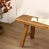 PLMOKN Wooden Narrow Bench Indoor Farmhouse Entryway Long Rustic Noodle for End of Bed Hallway Church Pew Breakfast Nook Kitchen & Dining Room Benches,78.7X10.2X17.7 Inch view 4