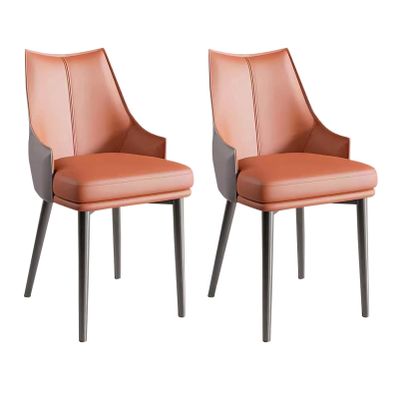 Dining Room Chairs Meal Chairs Ergonomic Back Dining Chairs Kitchen Chairs PU Leather Set of 2 Modern Kitchen Dining Room Chairs Upholstered Side Chairs with Sturdy Metal Legs Anti-Skid Stur