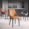 Dining Room Chairs Meal Chairs Ergonomic Back Dining Chairs Kitchen Chairs PU Leather Set of 2 Modern Kitchen Dining Room Chairs Upholstered Side Chairs with Sturdy Metal Legs Anti-Skid Stur view 4