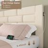VECELO Queen Upholstered Bed Frame with 4 Storage Drawers, with Type A & C USB Charging Station and Velvet Headboard, No Box Spring Needed, Easy to Assemble, Beige view 4