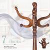 Coat Rack Freestanding,Solid Wooden Coat Rack Stand with 3 Height Options,14 Hooks, Natural Birch Coat Tree Easy to assemble for Clothes Jacket Hat bag Entryway (mahogany) (retro round) view 3