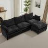 SAMERY 111" L Shaped Couch Cloud Sofa Modular Sectional Couch with Large Ottoman, 3 Seater Chenille Oversized Deep Seat Sectional Sofa with Pillows for Living Room Bedroom Apartment view 1