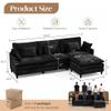 SAMERY 111" L Shaped Couch Cloud Sofa Modular Sectional Couch with Large Ottoman, 3 Seater Chenille Oversized Deep Seat Sectional Sofa with Pillows for Living Room Bedroom Apartment view 2