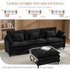 SAMERY 111" L Shaped Couch Cloud Sofa Modular Sectional Couch with Large Ottoman, 3 Seater Chenille Oversized Deep Seat Sectional Sofa with Pillows for Living Room Bedroom Apartment view 4