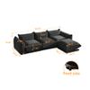 WJShome L-Shaped Sectional Sofa,103.93" Chenille Modular Sofas Couches,3Seater+1 Ottoman Sectionals Couch with Wide Reversible Chaise for Living Room Bedroom Office Apartment,Black view 2
