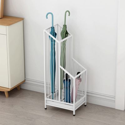 KOMFGT Umbrella Stand, Umbrella Stands Simple and Stylish Umbrella Organizer Multifunctional Home Entrance Umbrella Holder with Drip Tray for Office, Hallway, Porchand Door (White L)