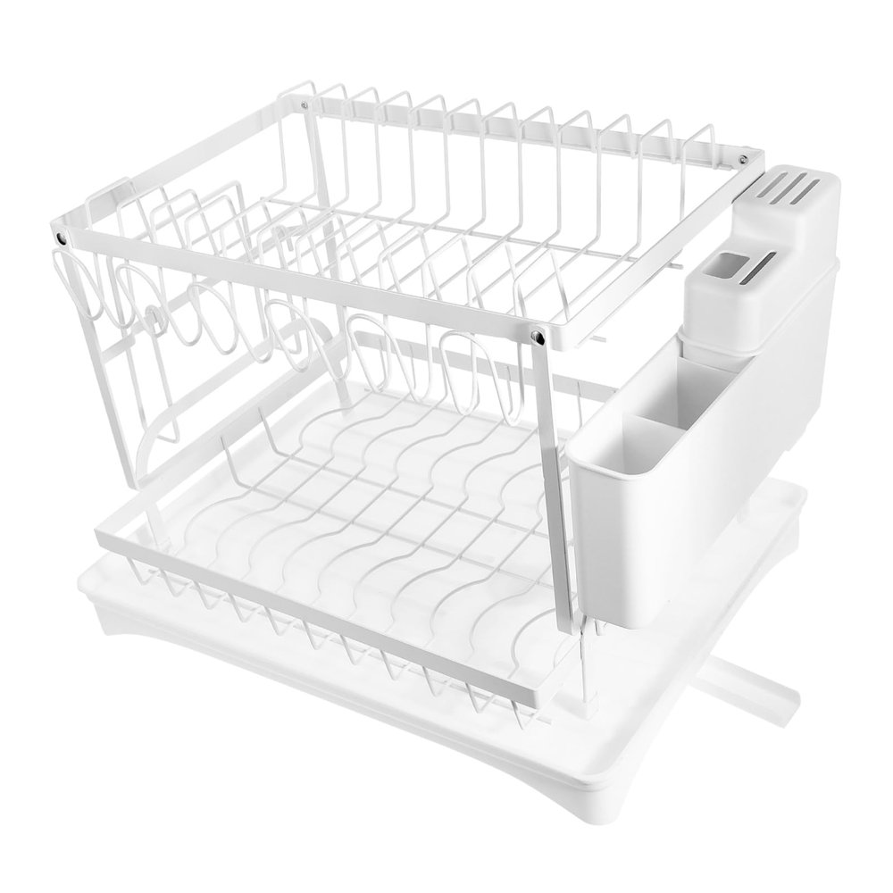 Cabilock Dish Drying Rack Drainage Design Compact Multi-Functional Kitchen Tableware Drainer Holder Construction for Easy Storage and Cleaning