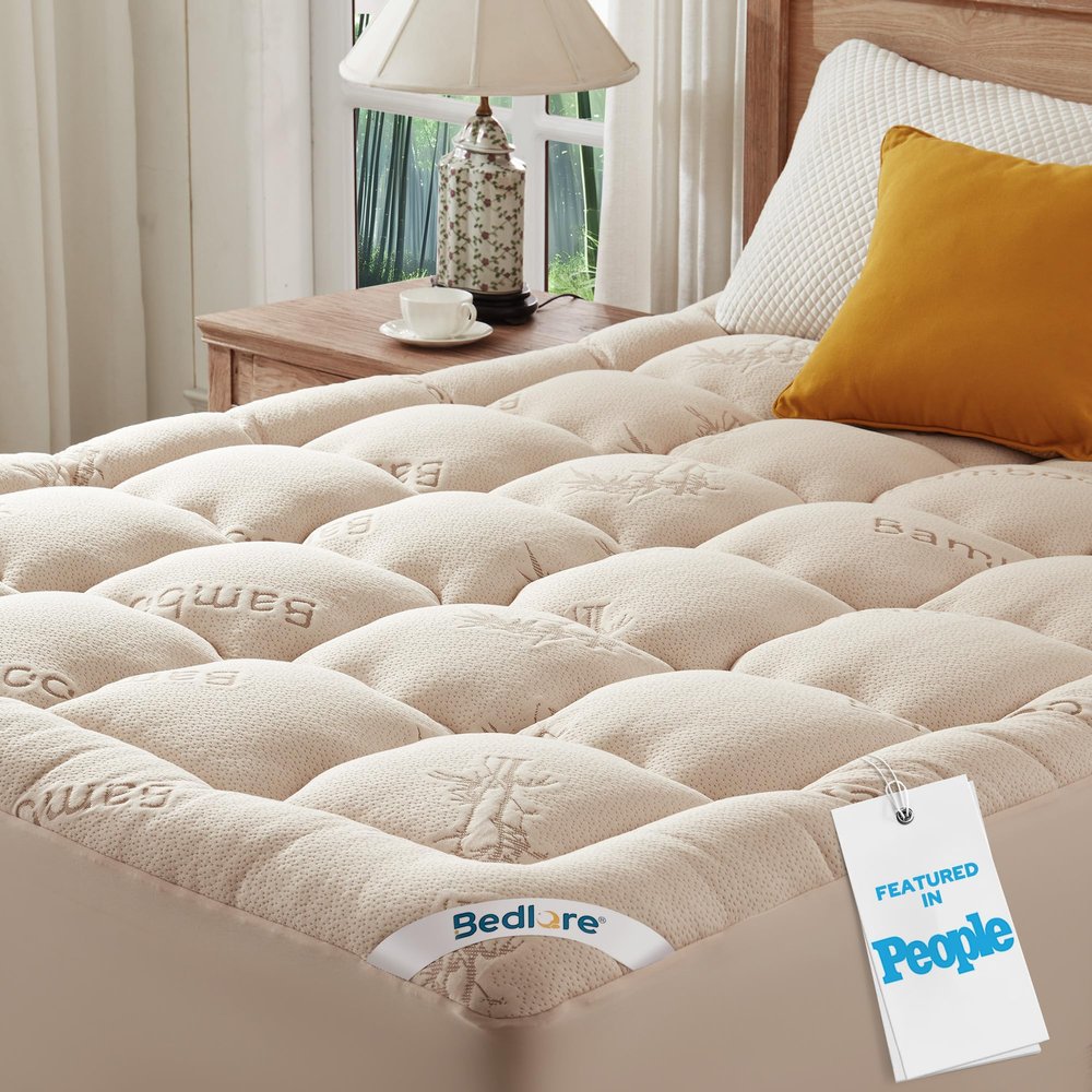 BEDLORE Full Size Mattress Topper , Pillow Top Mattress Pad