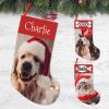 Personalized Dog Photo Christmas Stockings 18'' Custom Pet Cat Stockings Christmas with Name Picture Customized Xmas Stockings Decoration Gifts for Christmas Tree Family Friends view 1