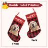 Personalized Dog Photo Christmas Stockings 18'' Custom Pet Cat Stockings Christmas with Name Picture Customized Xmas Stockings Decoration Gifts for Christmas Tree Family Friends view 3