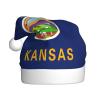 LEVNDIEJ Kansas State Flag Santa Hats Adult,Christmas Hat,Holiday For Unisexxmas Hat For New Year Festive Party view 1