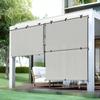 Bynbbur 4'W x 6'H Outdoor Patio Shades Foldable Roller Blinds, 220 GSM Sun Shade Roll Up Porch Screens Exterior Shade Cloth for Deck Pergola Backyard, Light Gray view 1