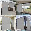 Bynbbur 4'W x 6'H Outdoor Patio Shades Foldable Roller Blinds, 220 GSM Sun Shade Roll Up Porch Screens Exterior Shade Cloth for Deck Pergola Backyard, Light Gray view 3