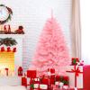 6FT Artificial Christmas Tree, White Flocked Christmas Tree with Dense Branches, Snow Flocked Holiday Xmas Pine Tree with Iron Base, for Home, Office, Party Decoration, Arbol de Navidad (6FT-Pink) view 1
