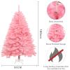6FT Artificial Christmas Tree, White Flocked Christmas Tree with Dense Branches, Snow Flocked Holiday Xmas Pine Tree with Iron Base, for Home, Office, Party Decoration, Arbol de Navidad (6FT-Pink) view 2