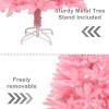 6FT Artificial Christmas Tree, White Flocked Christmas Tree with Dense Branches, Snow Flocked Holiday Xmas Pine Tree with Iron Base, for Home, Office, Party Decoration, Arbol de Navidad (6FT-Pink) view 3