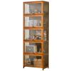 Display Cabinet for Collection, Floor Standing Home Living Room Display Case with Acrylic Flip Doors, Collectibles Toy Books Storage Organizers Rack(Brown,60x33x172cm) view 1