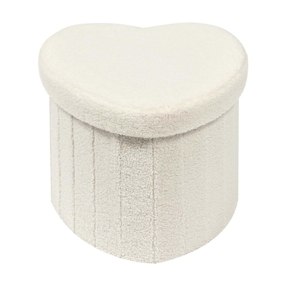 Storage Ottoman Cube, Heart Shaped Ottomans with Foot Stool Footrest, Footrest and Seat Cube with Wooden Feet and Lid, Storage Footrest, Foot Rest Stool, for Living Room, Bedroom