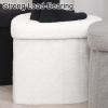 Storage Ottoman Cube, Heart Shaped Ottomans with Foot Stool Footrest, Footrest and Seat Cube with Wooden Feet and Lid, Storage Footrest, Foot Rest Stool, for Living Room, Bedroom view 3