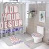 Custom Bathroom Christmas Decorations Set With Your Image Text Logo Personalized Shower Curtain And Rugs Washable Non-Slip Bath Mat, Toilet U-Shaped Floor Mat And Toilet Lid Cover Mat Style10 view 1