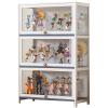 Display Cabinet for Collection, Floor Standing Home Living Room Display Case with Acrylic Flip Doors, Collectibles Toy Books Storage Organizers Rack(White,70x33x106cm) view 1
