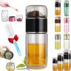 2025 New Glass Tea Infuser, Tea Infuser, 3 in 1 Smart Tea Maker with Insulated Hand Clip and Cup Brush, Portable Tea and Water Separation Tea Cup for Loose Leaf Tea, Double Glass (Black, 9.5 oz) view 1