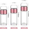 2025 New Glass Tea Infuser, Tea Infuser, 3 in 1 Smart Tea Maker with Insulated Hand Clip and Cup Brush, Portable Tea and Water Separation Tea Cup for Loose Leaf Tea, Double Glass (Black, 9.5 oz) view 3